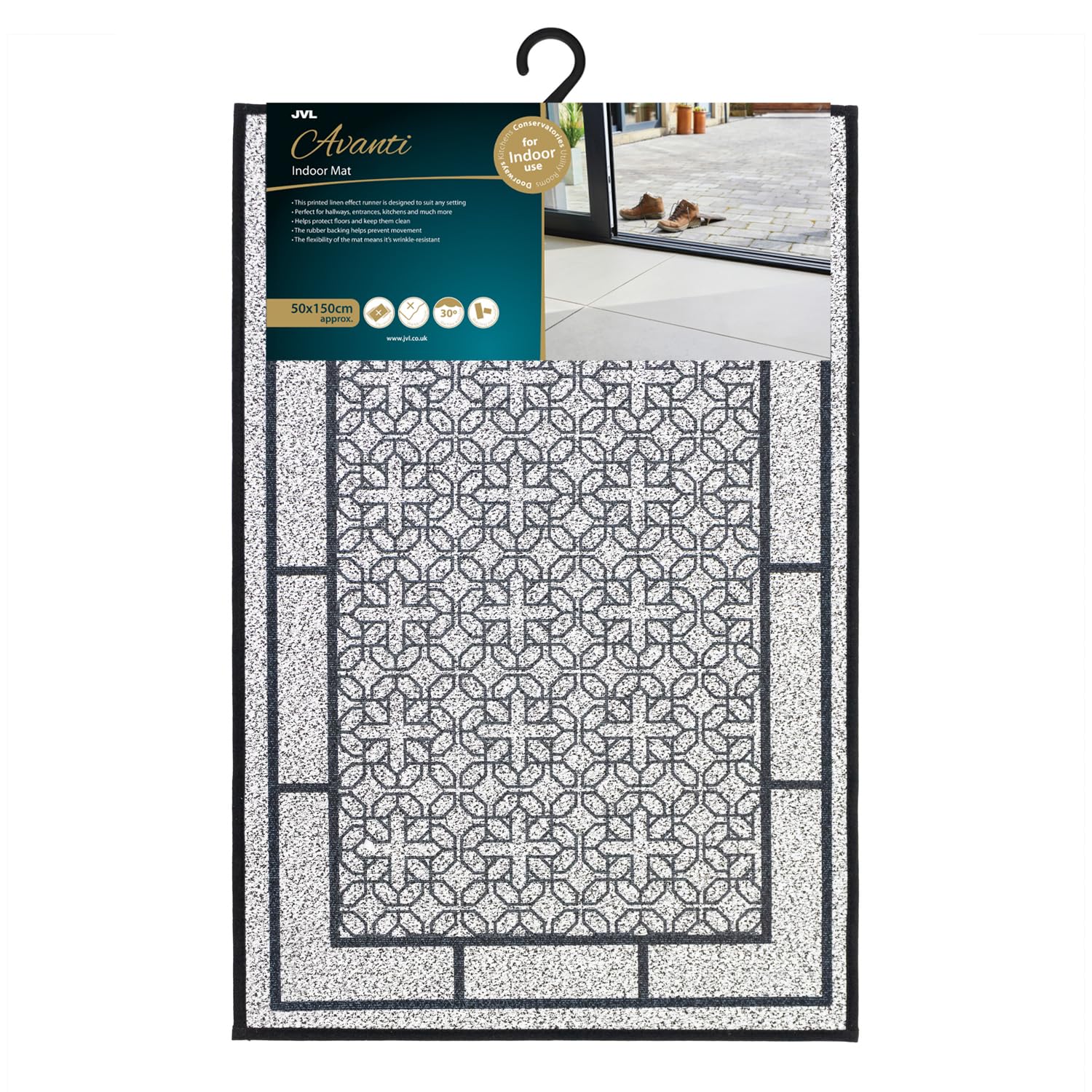 Jvl Avanti DoormatGrey50X75Cm from B&Q
