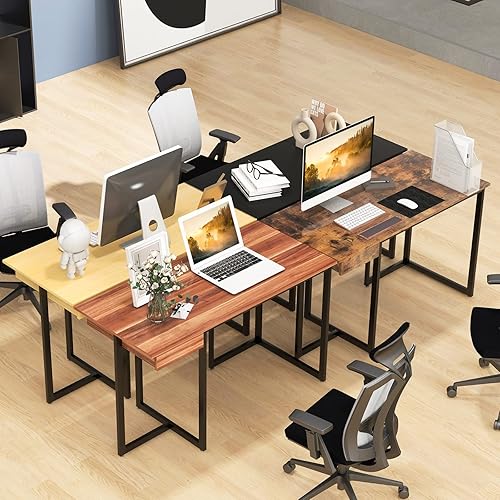 Miniatura 5 de Tangkula Escritorio para computadora de 48 pulgadas con cajón, escritorio de oficina en casa con marco de metal resistente, escritorio de estudio