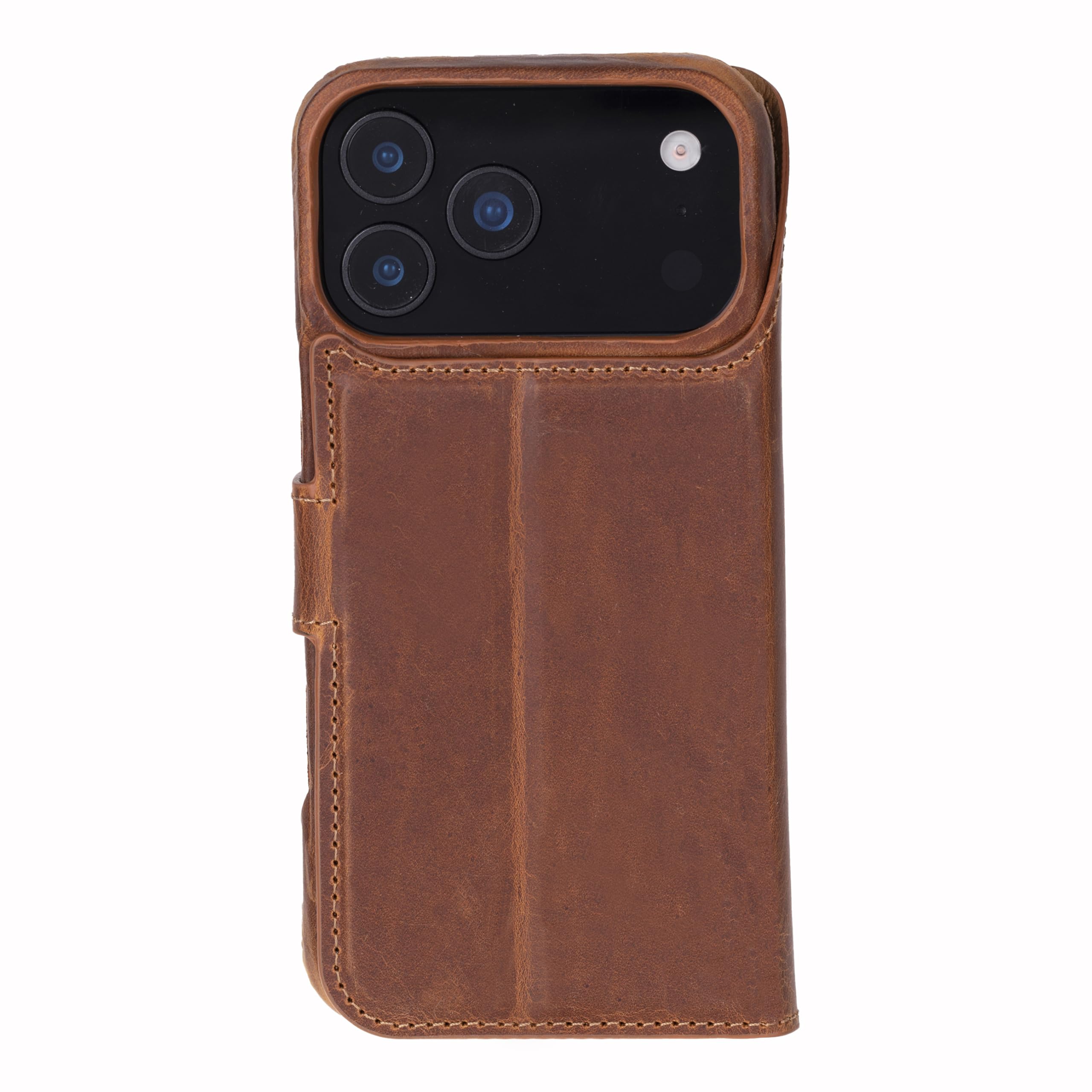 Solo Pelle Lederhülle kompatibel für iPhone 17 Pro Max in 6.9 Zoll abnehmbare Hülle (2in1) inkl. Kartenfächer geeignet für MagSafe Zubehör (Camelbraun)