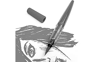 Pentel Gray Refillable Colour Brush Pen - Nylon Tip - Pigment Edition