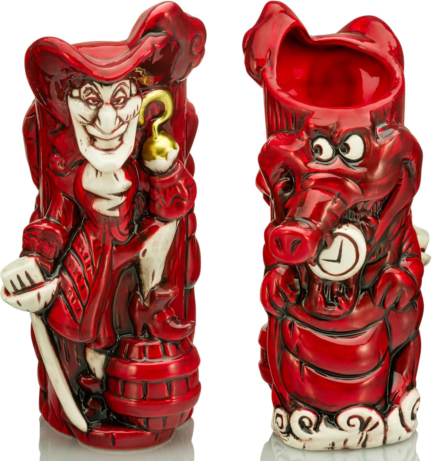 Geeki Tikis Disney Villains Captain Hook Ceramic Mug | Party Cocktail Tumbler For Liquor and Beverages | Holds 28 Ounces