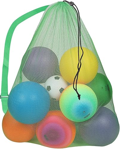 Miniatura 9 de GSE Games & Sports Expert 24x36/30x40 X-Large Mesh Sports Equipment Drawstring Bag for Soccers, Basketballs, Footballs Azul,negro, (Black-1