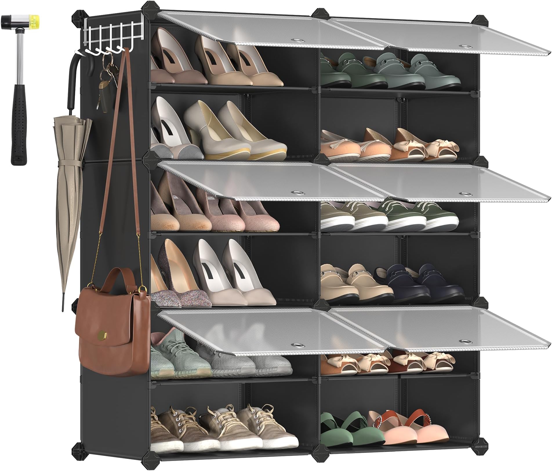 Grande étagère En Bois Massif Beige 3 Niveaux – Pour Chaussures, Bureau Ou Rangement, Ultra Solide !