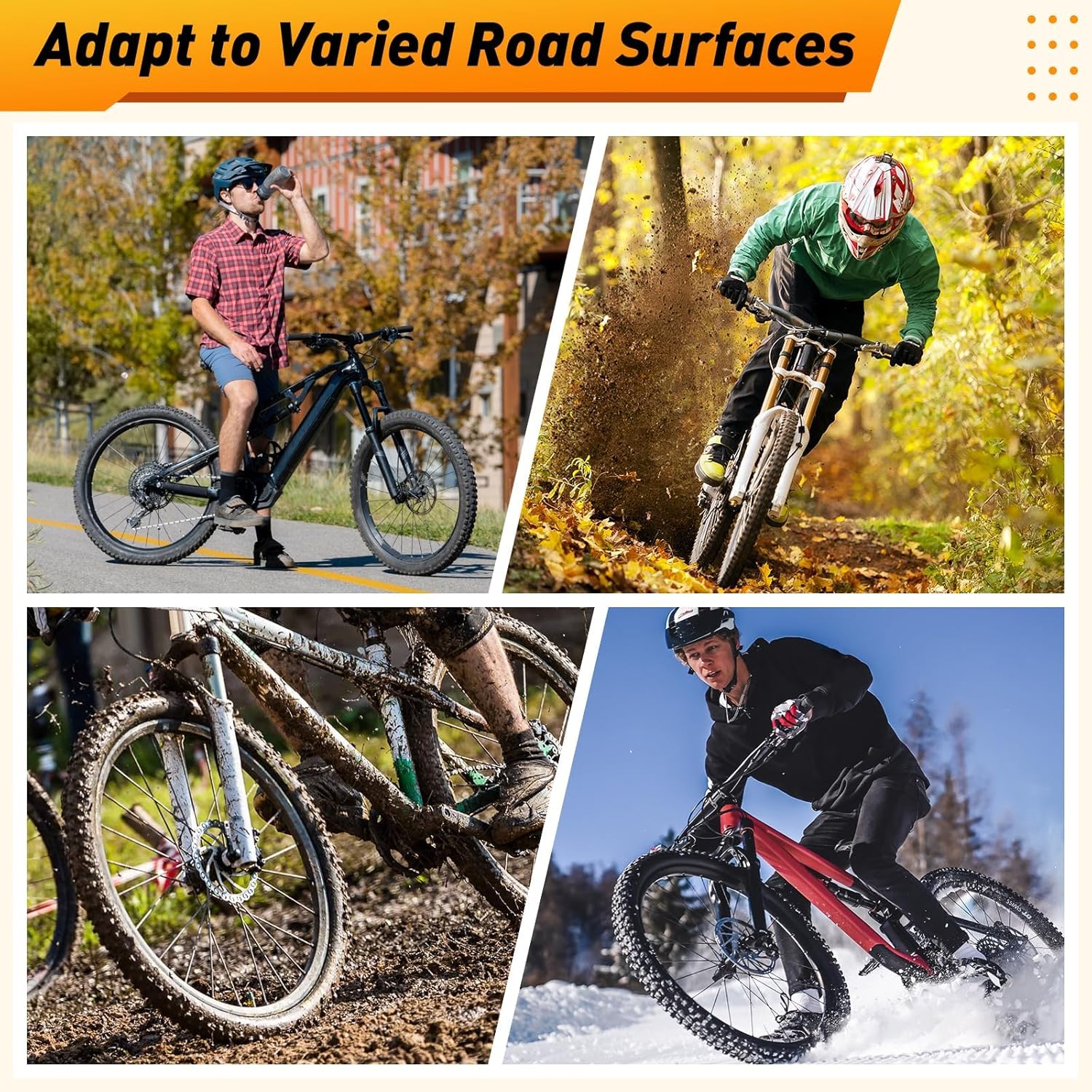 24/26x1.95” Bike Tire, 2 Pack 24/26x1.95 Folding Bicycle Tire and Tube, 24/26 Inch Mountain Bike Tires,Replaceable 26/24 Inch Bike Tires with Repair Tools for MTB,BMX