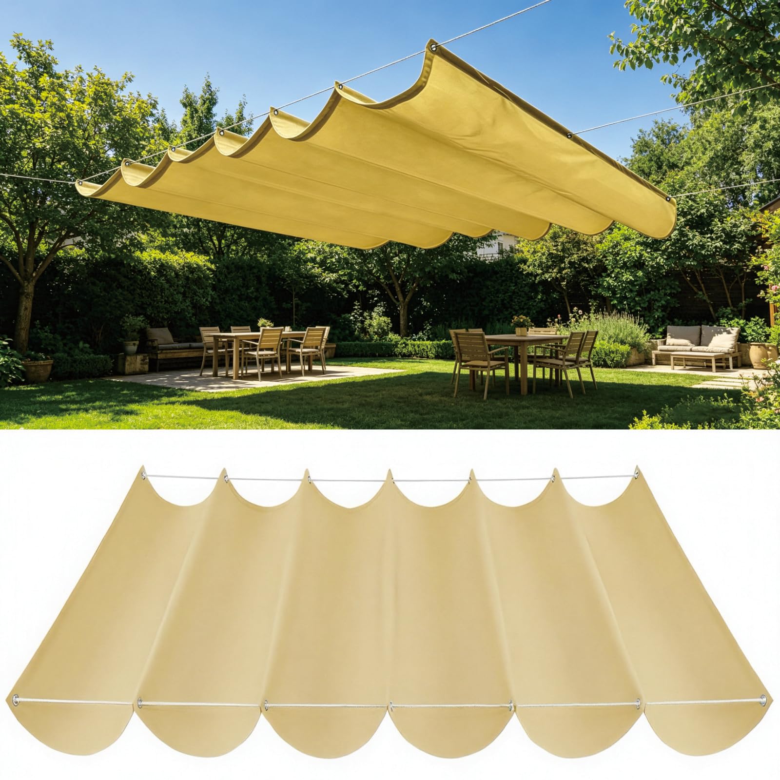 Voile d'ombrage rétractable pour terrasse 165x415 ombrager un salon de jardin