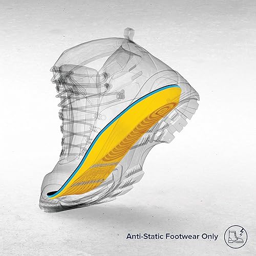 Miniatura 3 de MEGAComfort MCPAMESDM1011W1213, plantilla antifatiga (PAM) personal antiestática (ESD), espuma viscoelástica de doble capa con hilo ESD, Amarillo,