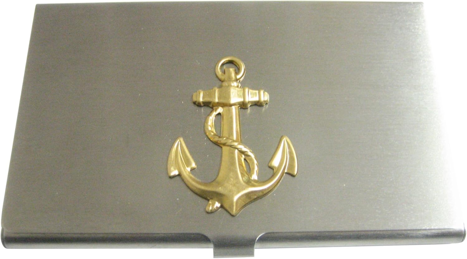 Kiola Designs Gold Toned Nautical Roped Anchor Pendant Business Card Holder