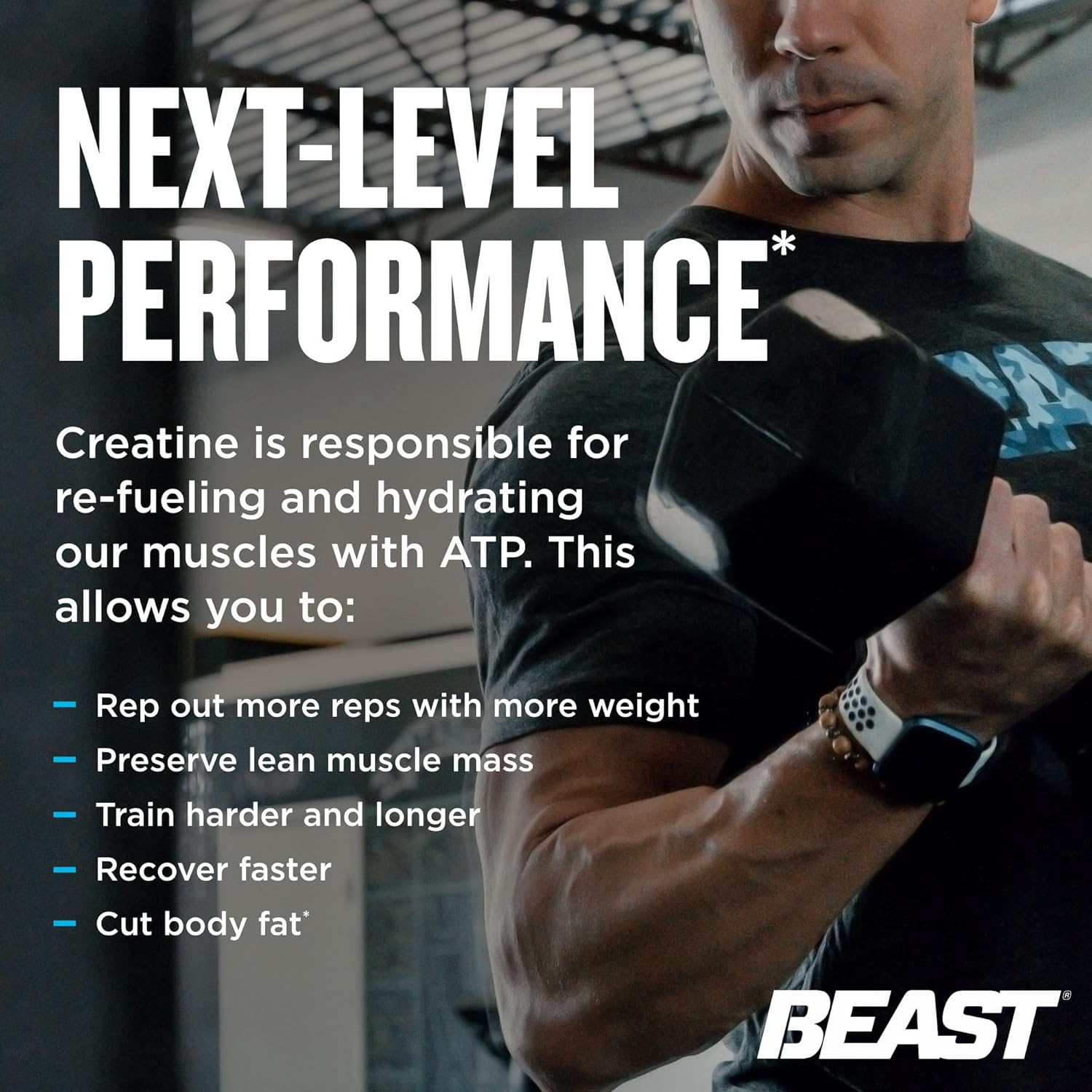 Beast Sports Nutrition Creature - 180 Vegetable Capsules - 5 Forms of Creatine + Creatine Optimizers - Improve Strength, Muscle Tone, Endurance, Recovery & Energy Production - 60 Servings : Health & Household