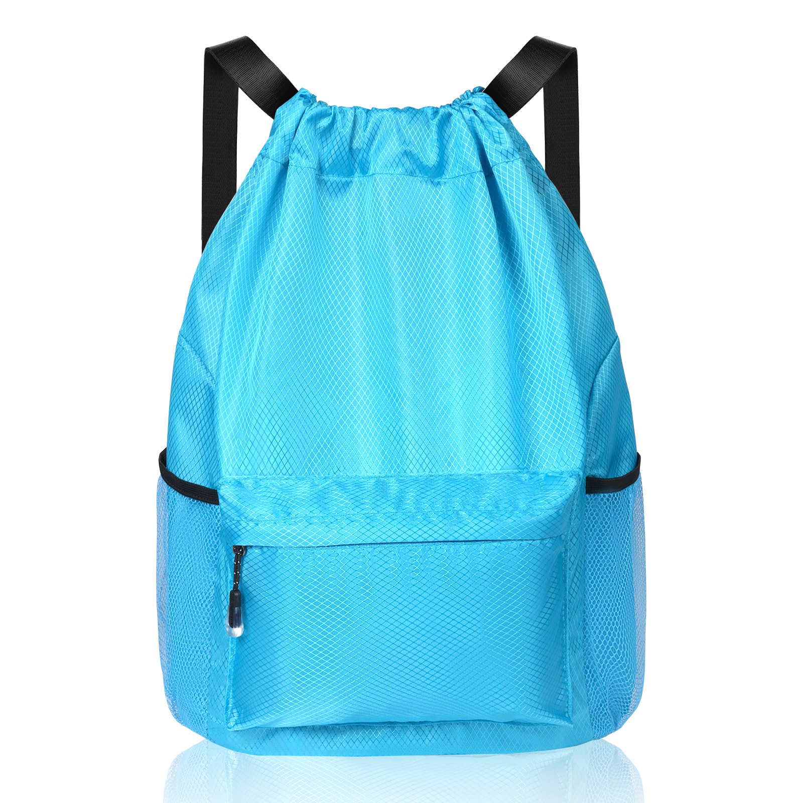 flintronic Rucksack mit Kordelzug, Gymsack, Große Kapazität Kordelzug Sporttasche, Gymsack Wasserfest Sporttasche mit Nassfach, Turntasche mit Wasserflaschen-Netztaschen, für Erwachsener Jugend