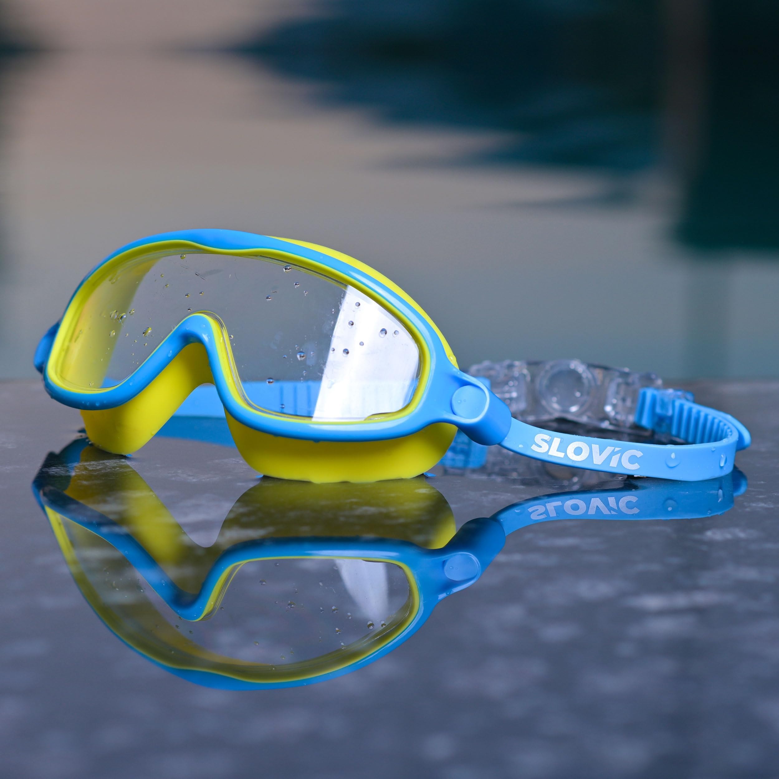 Swimming Goggles for Kids 10-14 Years [Yellow] | Swimming Pool Accessories for Kids | Anti-Fog & UV Protected Goggles for Boys & Girls | Swimming Glasses for Kids with Adjustable Straps