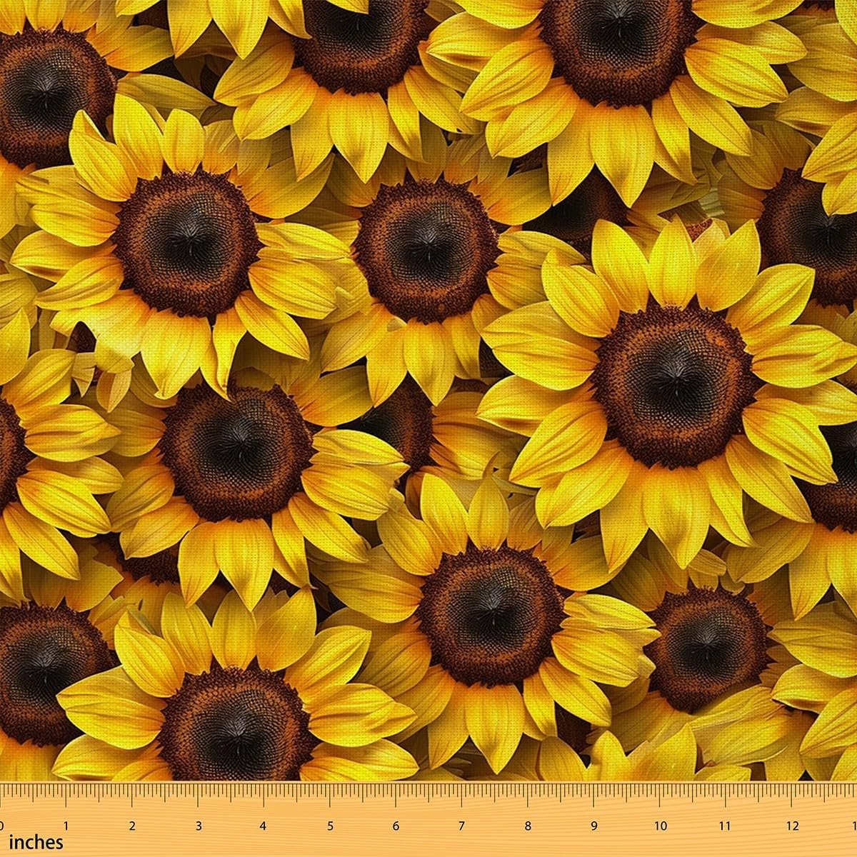 Sunflower DIY Fabric by The Yard for Kids Teens Woman Girls Craft Lovers,Warm Sunshine Theme with Bright Plants,Decorative Fabric for Upholstery and Home Accents,5 Yards,Yellow Minimalist