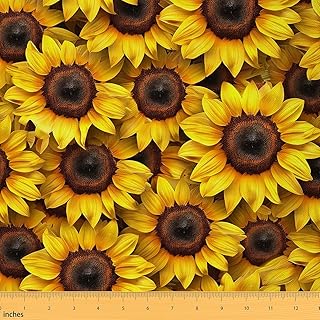 Sunflower Fabric by The Yard for Kids Teens Girls Woman Craft Lovers, Fl...
