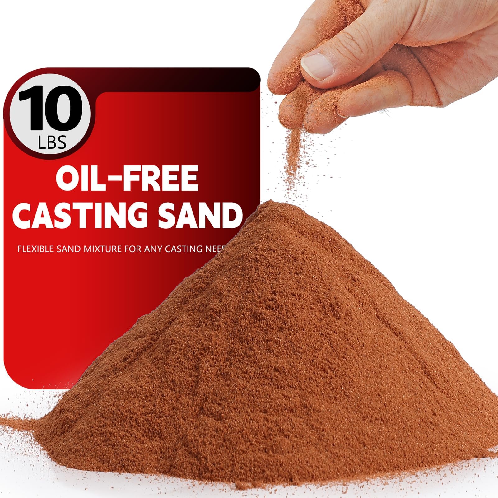 Ultra-Fine 400 Mesh Oil-Free Casting Sand for Metal Jewelry Casting - Premium Foundry Sand for Highly Detailed Replicas in Silver, Copper, Bronze, and More - Reusable Molding Clay (10, Pounds)