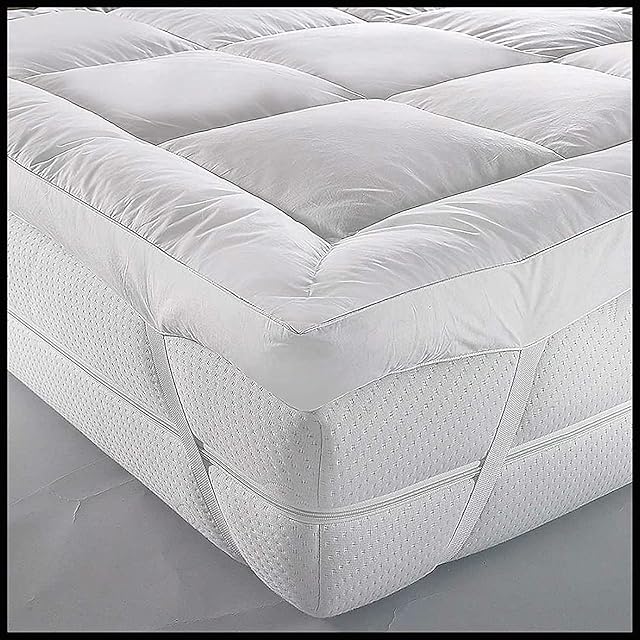 Hotel Quality Box Stitched Microfibre Mattress Topper 5cm Super soft Heavy Fill Orthopaedic Anti Allergy Quilted Mattress Topper . (Small Single)