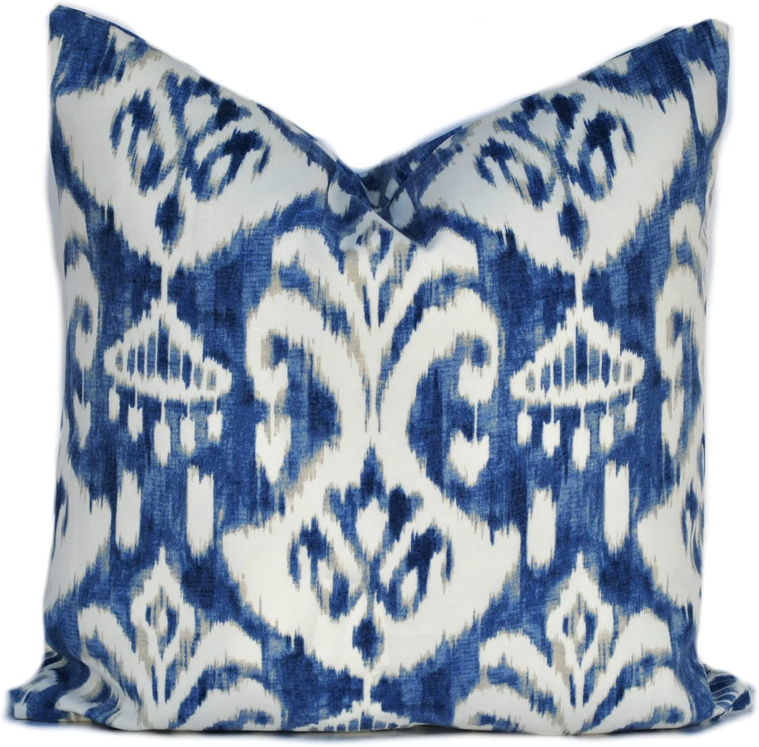 One Indoor/Outdoor Rivoli Indigo Outdoor Pillow Cover, Ikat Pillow, Indigo Blue Decorative Throw Pillow, Decorative Pillow, Accent Pillow, Pillow case