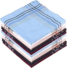 Handkerchiefs Men Pockets, 12 Pieces Pocket Square Soft Cotton Fabric Gift for Men for Business and Leisure, multicoloured, 36*36