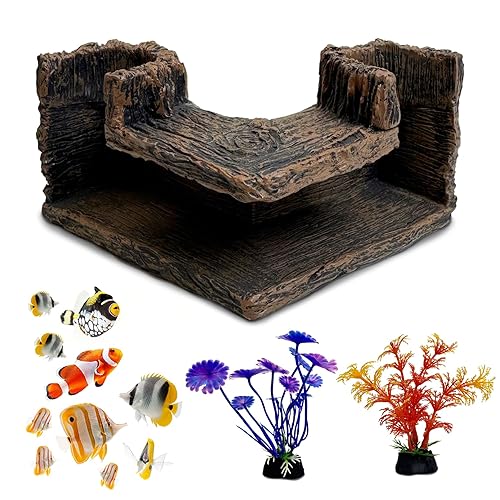kathson Aquarium Hideaway Cave Underground Tunnel Hideout Resin Rock Dual