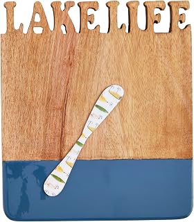 Mud Pie Lake Life Word Cut Out Board; board 12" x 6" | spreader 5 1/2"