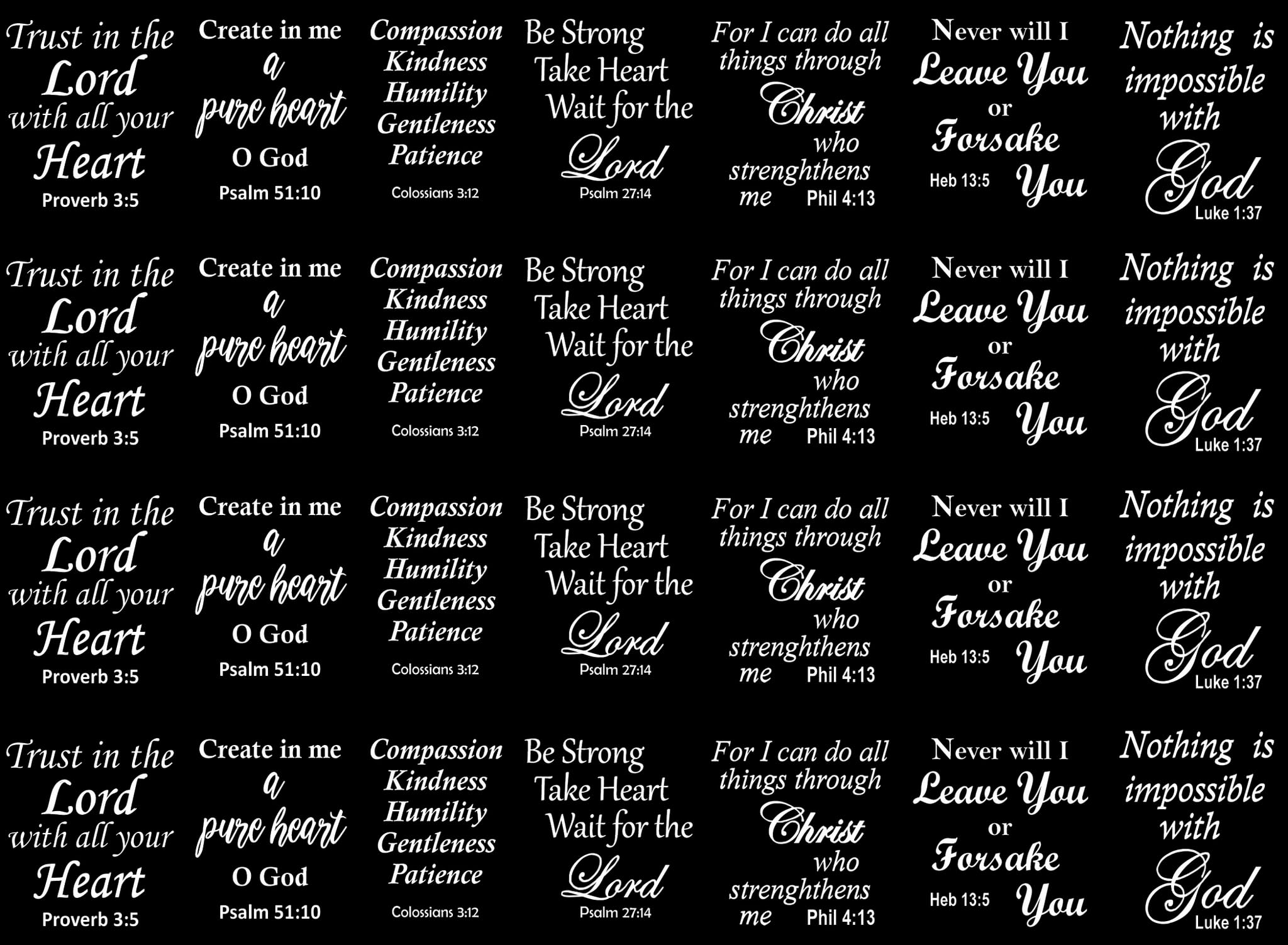 Bible Verse Proverb Psalm 28 pcs 1