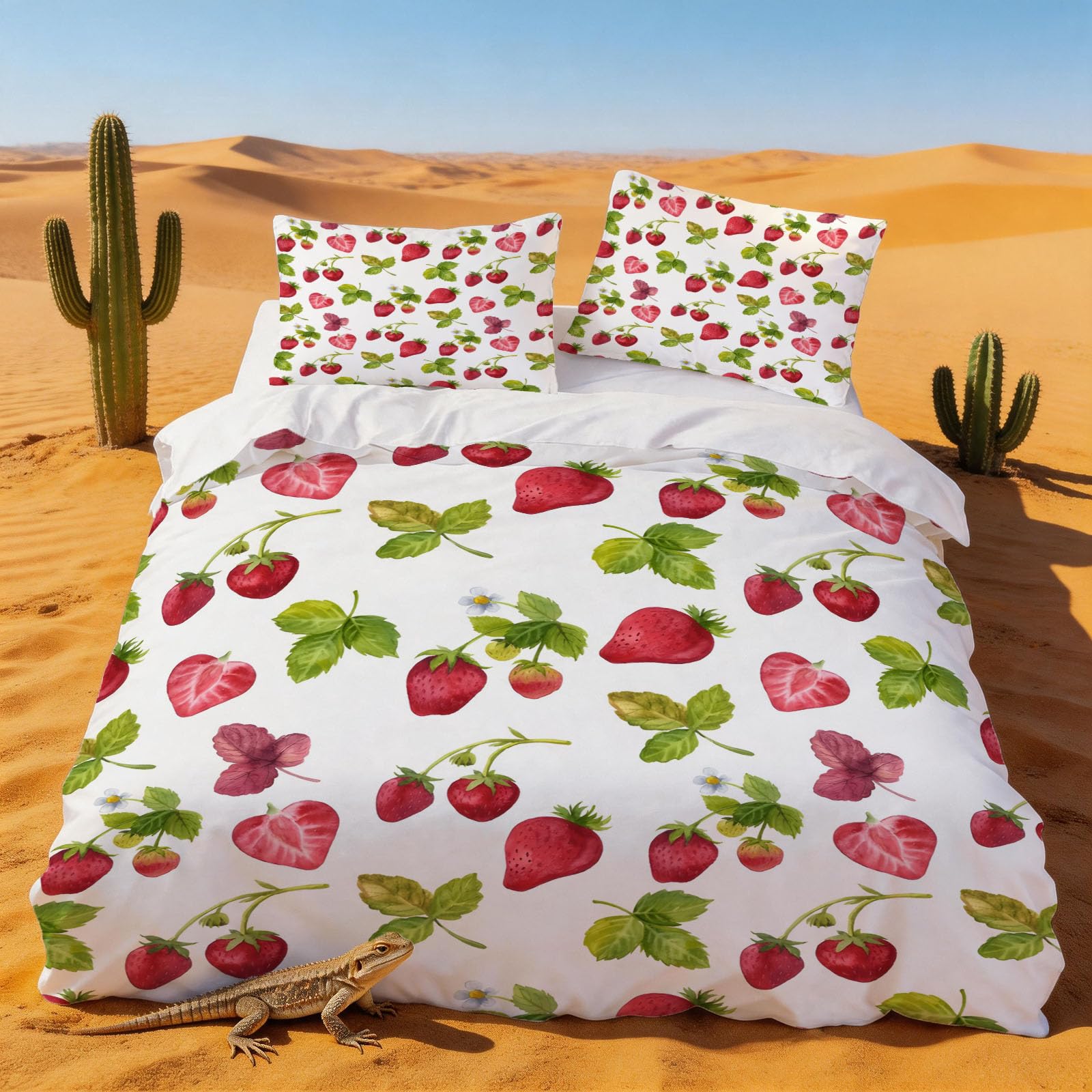 Parure de lit 200 x 200 Mignon Set Couette Microfibre 2 Personnes