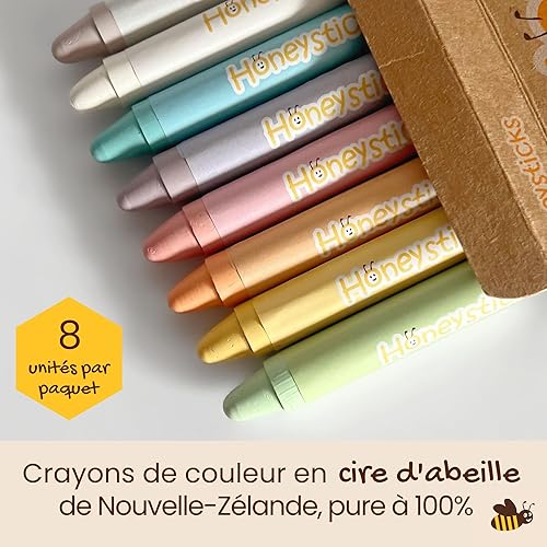 Miniatura 9 de Honeysticks Crayones de cera de abeja 100% pura, crayones jumbo para niños pequeños, no tóxicos, colores de grado alimenticio, fabricados de forma