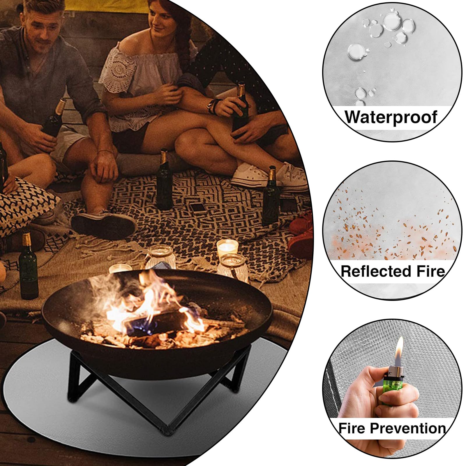 Tappetino Ignifugo JNUYISW - 24 Pollici, Impermeabile E Pieghevole Per Camino, Barbecue E Grill - Foto 14