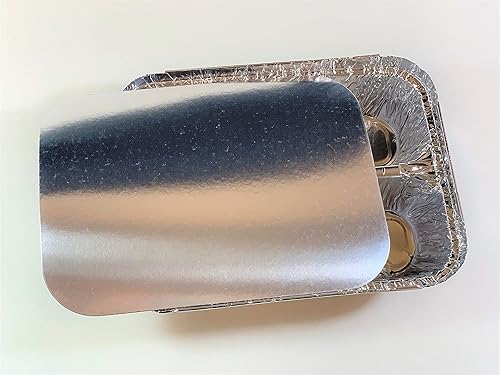 Miniatura 5 de Bandeja desechable de papel de aluminio con tapas de cartón (paquete de 20 juegos) - Bandeja de papel de aluminio de 3 compartimentos