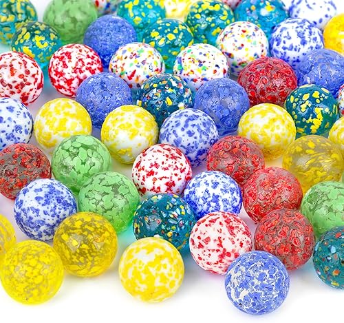 LovesTown 60 canicas de vidrio coloridas, canicas de vidrio de colores mixtos de 58 pulgadas para niños, juegos de marlbes, juguetes retro, rellenos disponible en Yaxa Venezuela