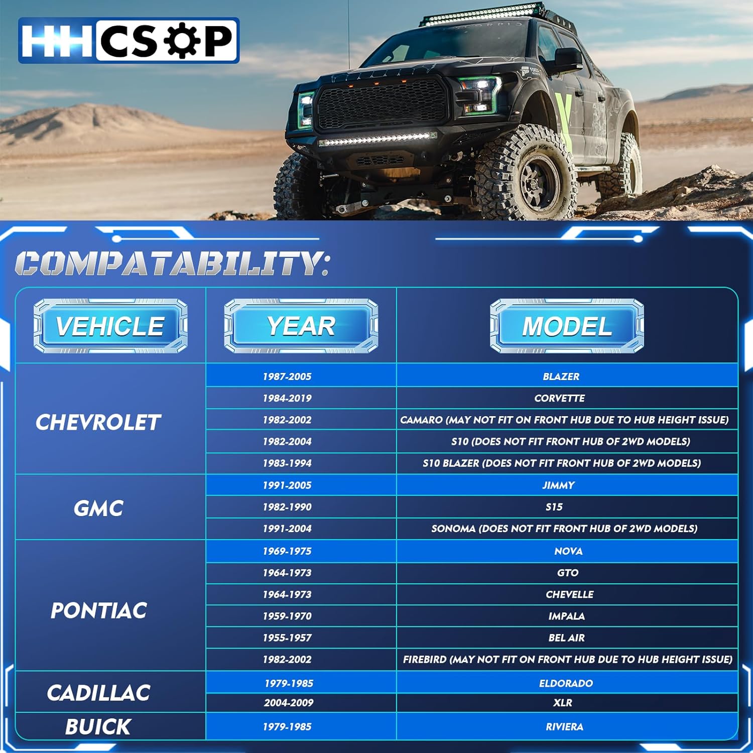 5x4.75 Wheel Spacers 1.5" (38mm) Bore 70.5mm with M12X1.5 Studs for Chevy S10 Camaro Corvette Impala | GMC S15 Sonoma Jimmy | Pontiac Firebird GTO Phoenix | Cadillac XLR, 2PCS 5x120.65mm Wheel Adapter