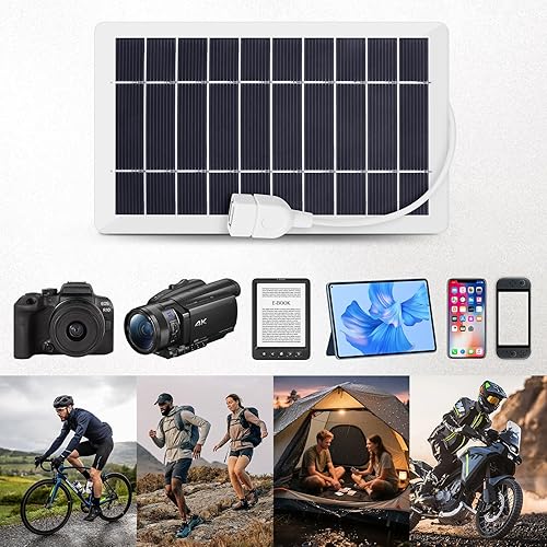Miniatura 5 de Cargador de panel solar USB, kit de panel solar portátil de 2 piezas para cámara, carga de teléfono celular, camping, senderismo, viajes al aire