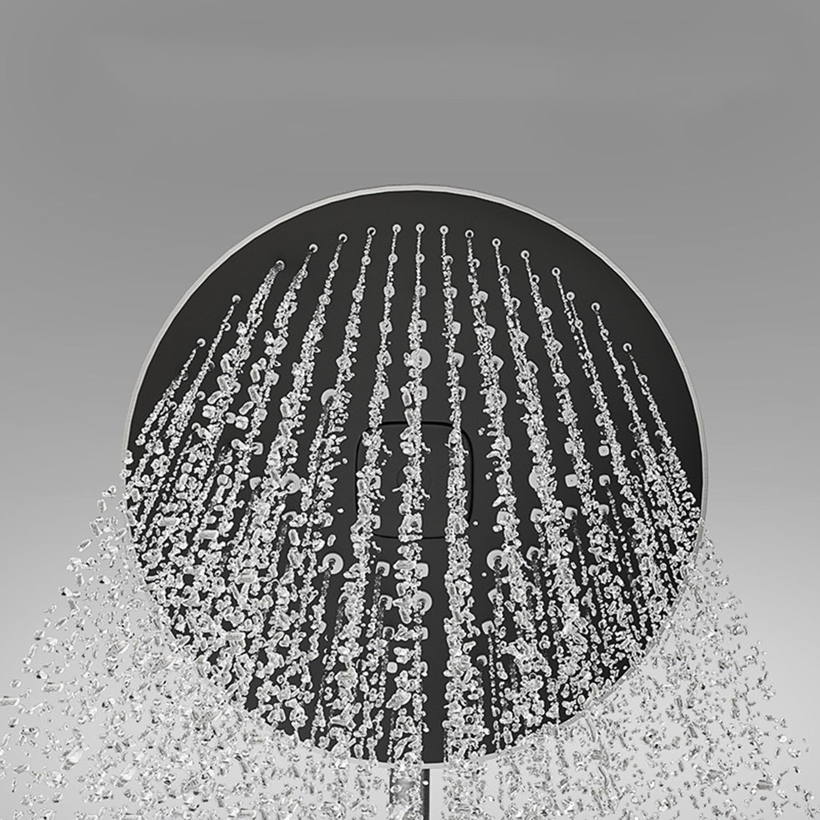 Colonna Doccia con Cascata e Soffione Doccia Rotondo Regolabile | Grigio Canna di Fucile Doccetta in Abs Kit Doccia a Muro Moderna Altezza Regolabile