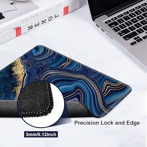 Miniatura 4 de Alfombrilla de mouse para computadora y laptop, alfombrilla de mouse de computadora con borde cosido, base de goma antideslizante impermeable,