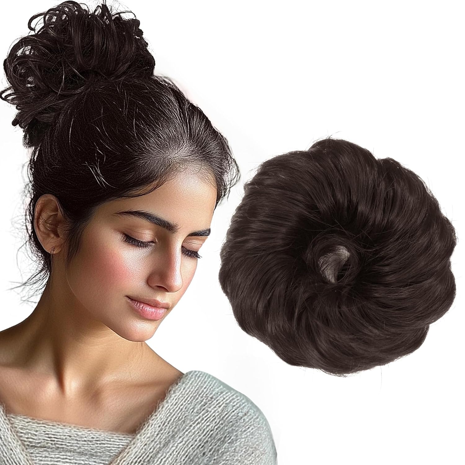 Sanas hair accessories for women wedding stylish 1Pc hair extensions hair bun accessories artificial hair scrunchies for women juda hair bun for women – hair bun extension messy hair buns Wig for women rubber band for hair 1 Pc (Brown) Sanas hair accessories for women wedding stylish 1Pc hair extensions hair bun accessories artificial hair scrunchies for women juda hair bun for women – hair bun extension messy hair buns Wig for women rubber band for hair 1 Pc (Brown)