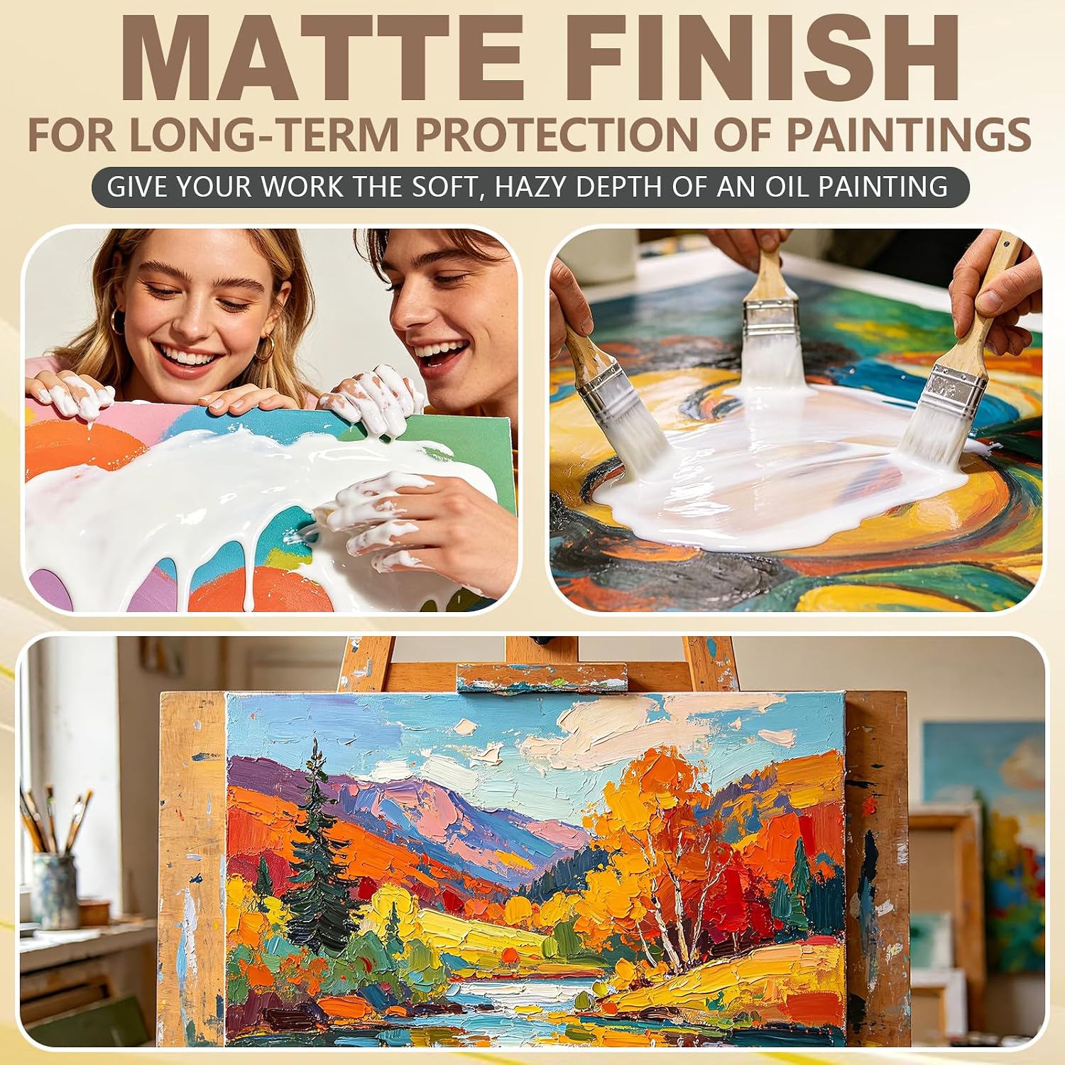 GOODTAKE Matte Medium for Acrylic Paint - for Even Matte Finish, Improves Flow & Extends Color, 135ml (4.6 Fluid Ounce) Acrylic Medium