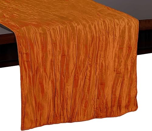 Miniatura 9 de Ultimate Textile Delano - Camino de mesa de tafetán arrugado, 14 x 90 pulgadas, color marrón cobre