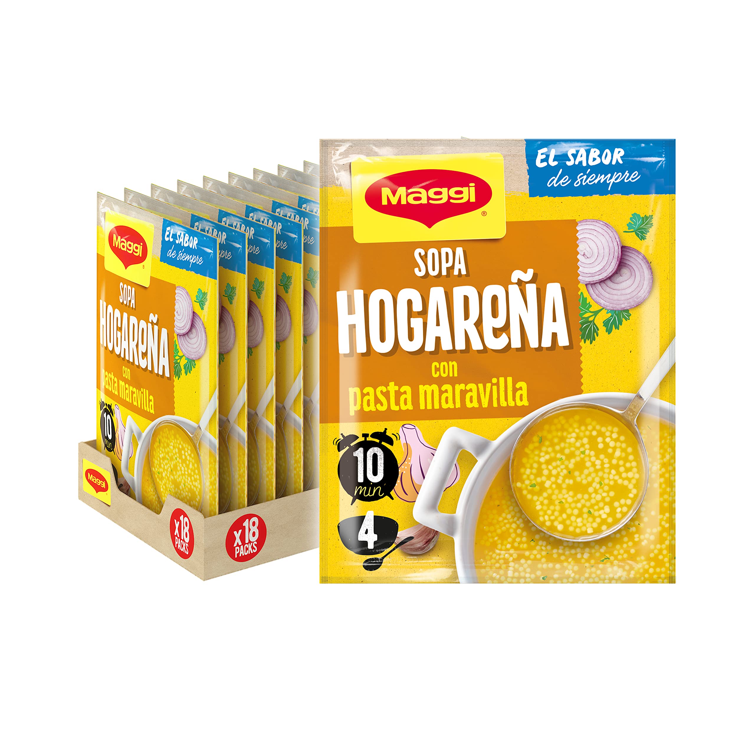 MAGGI Sopa de Pollo con Fideos Finos - Sopa Deshidratada - Pack de 18 x 82g (4 raciones por sobre) — view 8