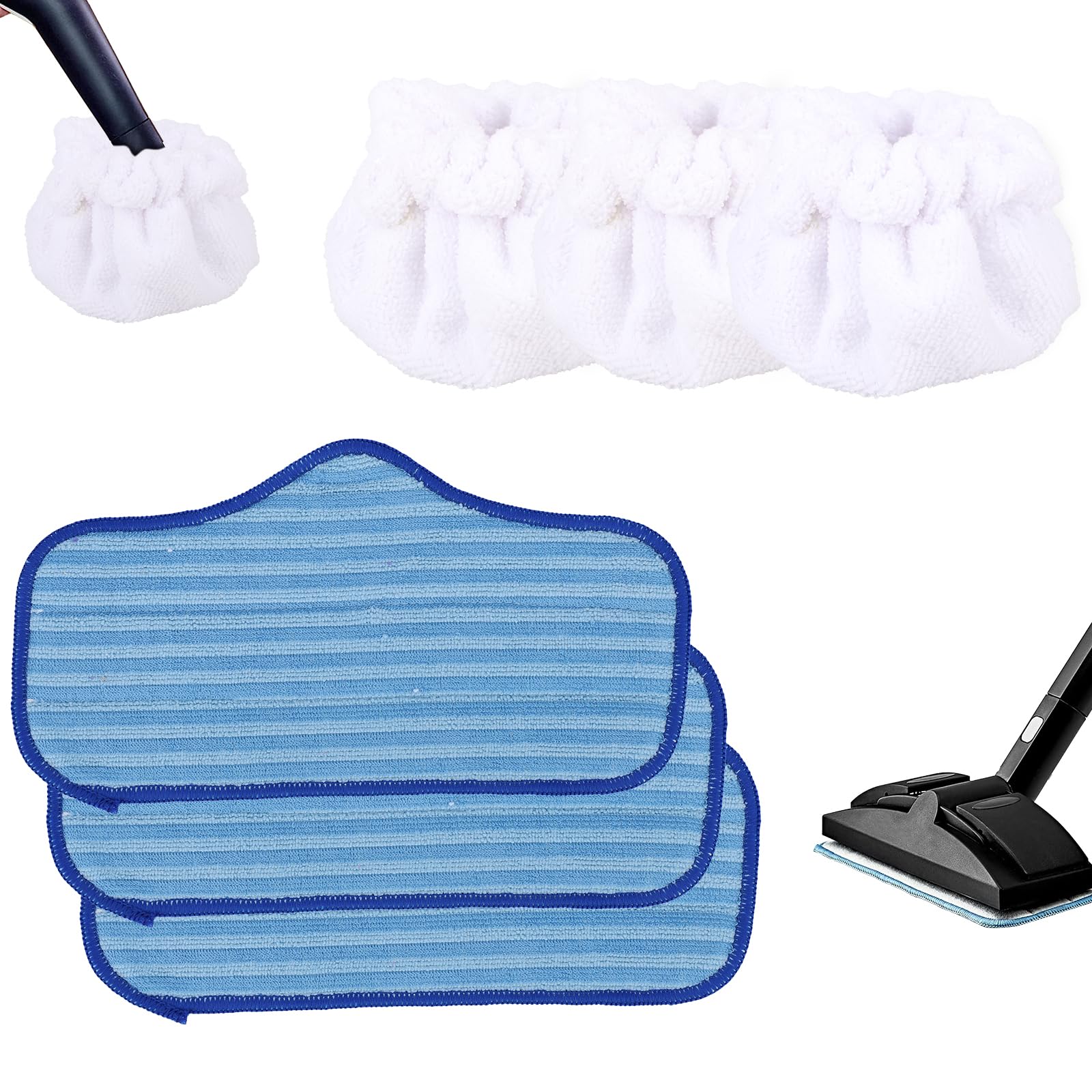 Accessoires pour nettoyeurs vapeur Dupray : 6 tampons et bonnets