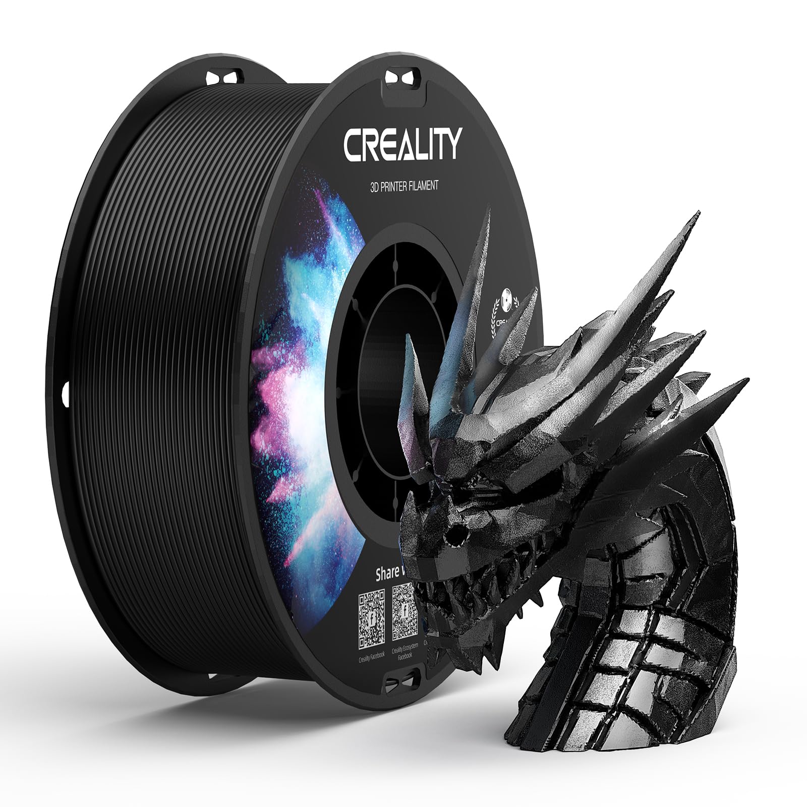 Creality PETG Filamento 1.75mm 1kg Negro para Impresora 3D FDM Alta Precisión Dimensional +/- 0,02 mm