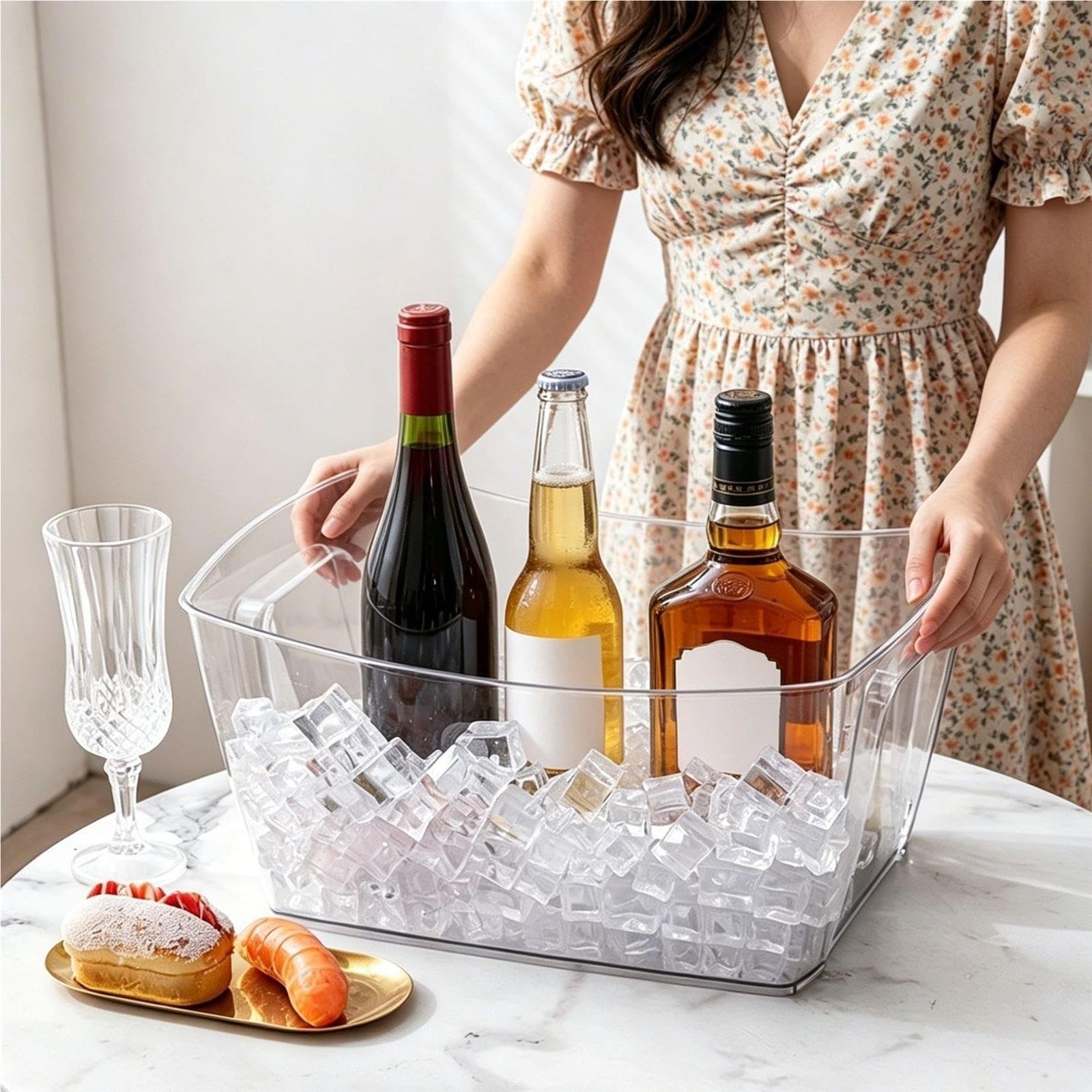 Cubitera Cuadrada De Gran Capacidad para Fiestas