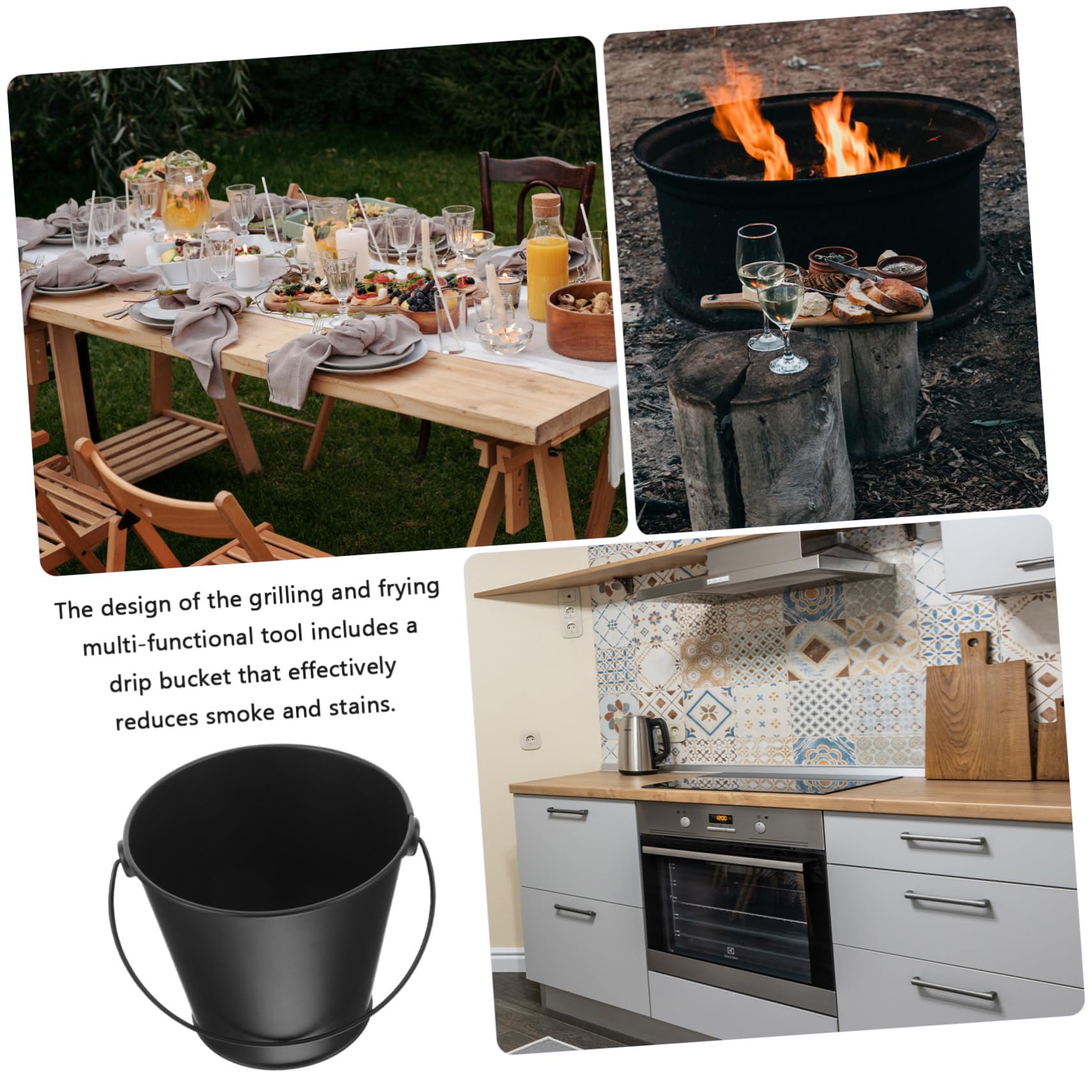 POPETPOP 5pièces Seau à Graisse pour Barbecue Réceptacle De Huile pour Grillades Extérieur Aux Températures