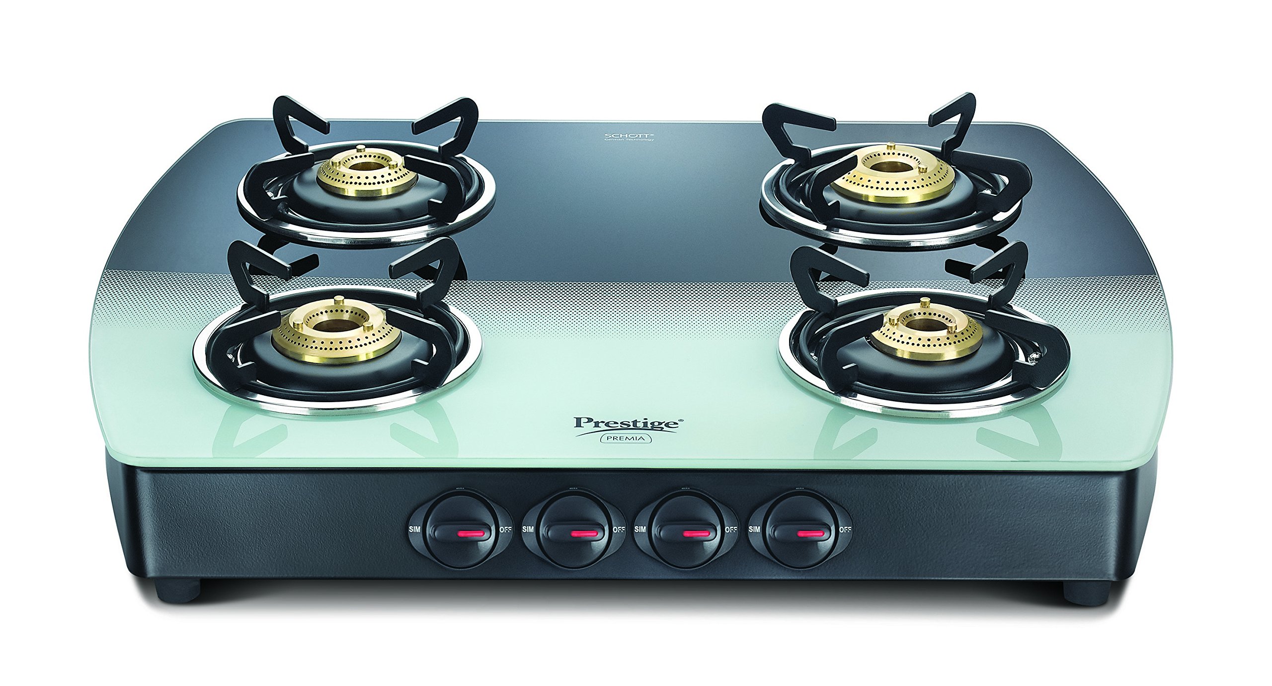 Prestige Premia Glass 4 Burner Gas Stove Black And White Buy