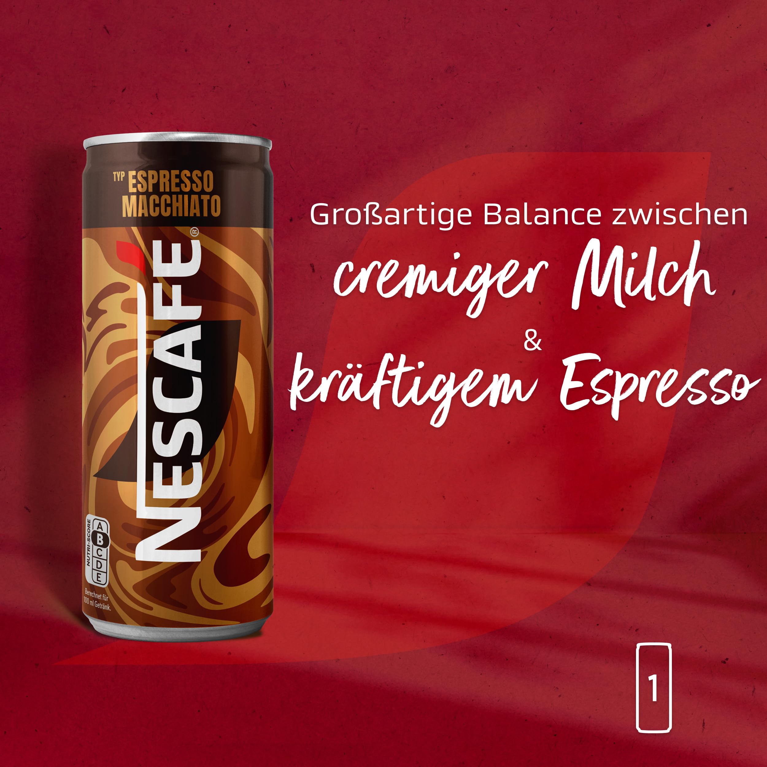 NESCAFÉ Ready-to-drink Typ Espresso Macchiato, trinkfertiger Iced Espresso Macchiato in der Dose für unterwegs, koffeinhaltig, 12er Pack (12 x 250ml)