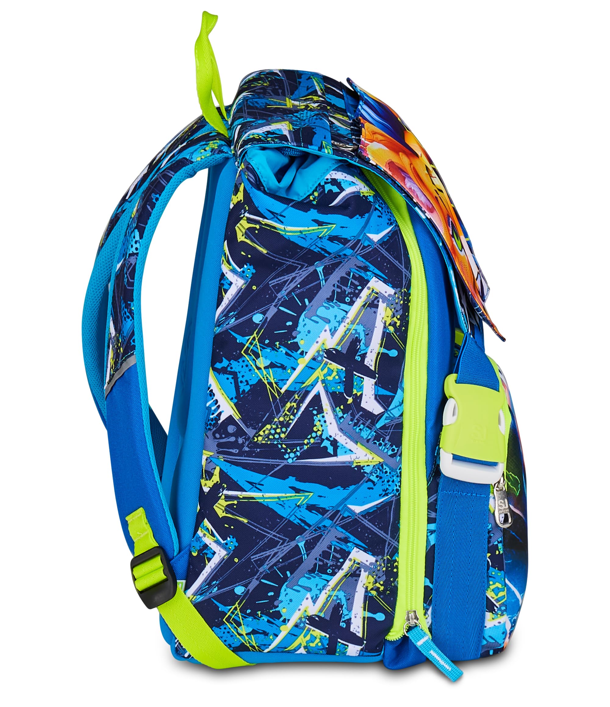 SJ GANG STYLE JAM GANG Zaino Doppio Scomparto Estensibile, Blu, Maxi Capienza, Schienale Preformato, Bambino, Scuola Elementare