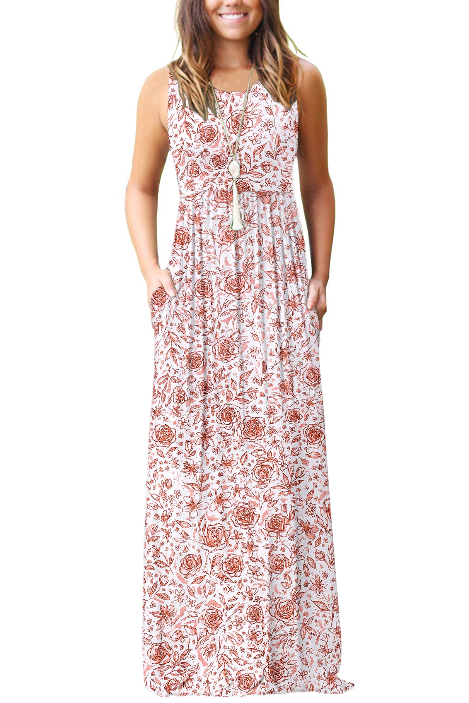 AUSELILY Women's Classic Sleeveless Loose Plain Casual Long Maxi Dresses for Women 2026