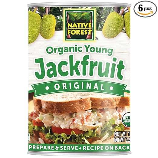 Native Forest Organic Young Jackfruit - Great Meatless Alternative, Plant Based Meat, Non-GMO Project Verified, USDA Organic - Original, 14 Oz (Pack of 6)