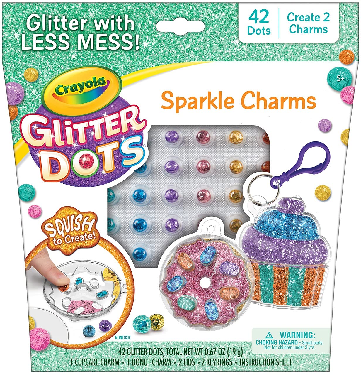 Crayola Glitter Dots Sparkle Charms, Kids Jewelry Crafts, Gift for Girls & Boys, Ages 5, 6, 7, 8