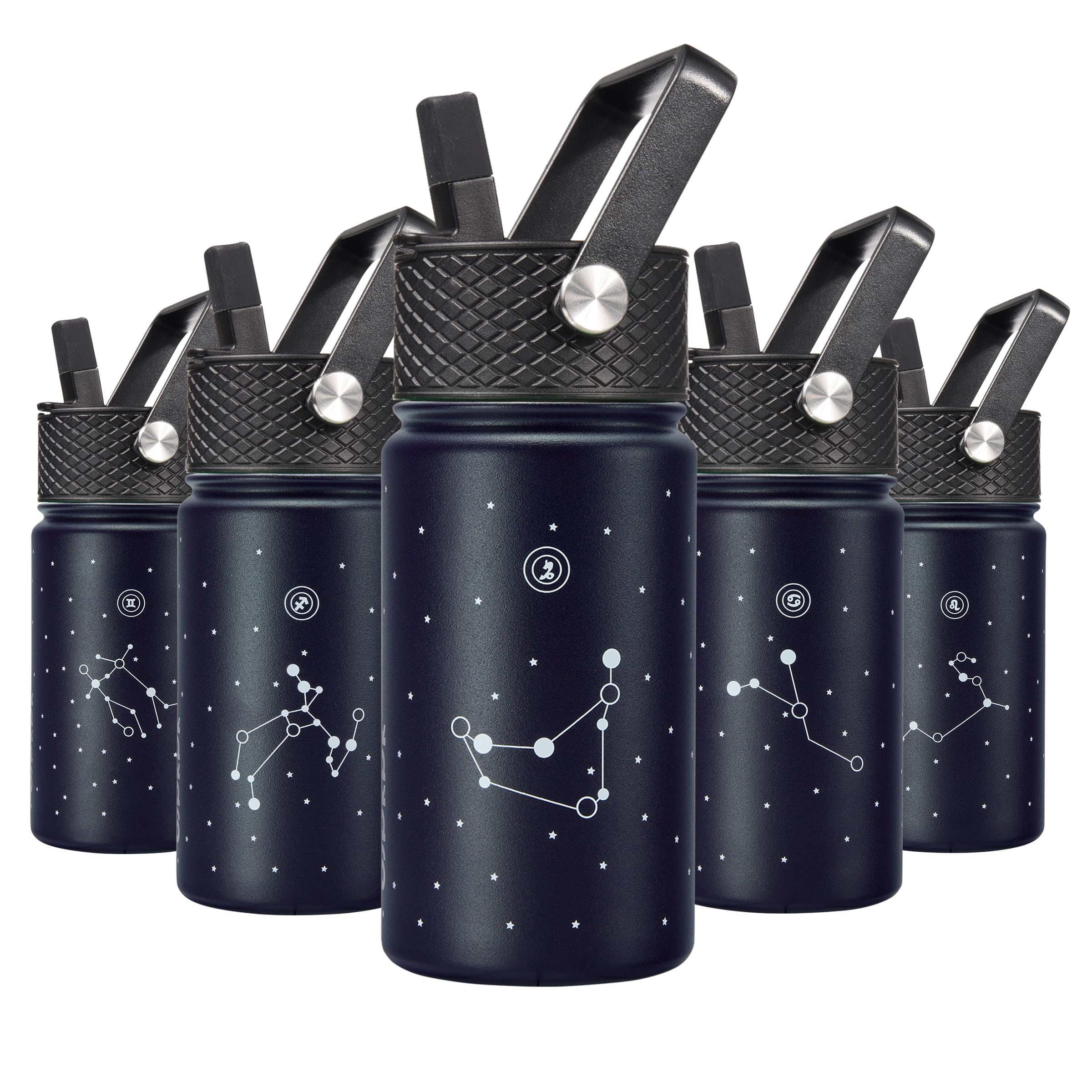 BJPKPK Insulated Water Bottle, 15oz Stainless Steel with Straw Lid