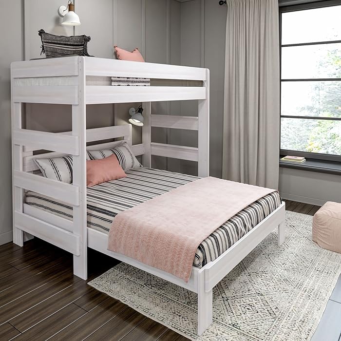 Buy Max & Lily Modern Farmhouse Bunk Bed, L Shape TwinOverQueen Bed
