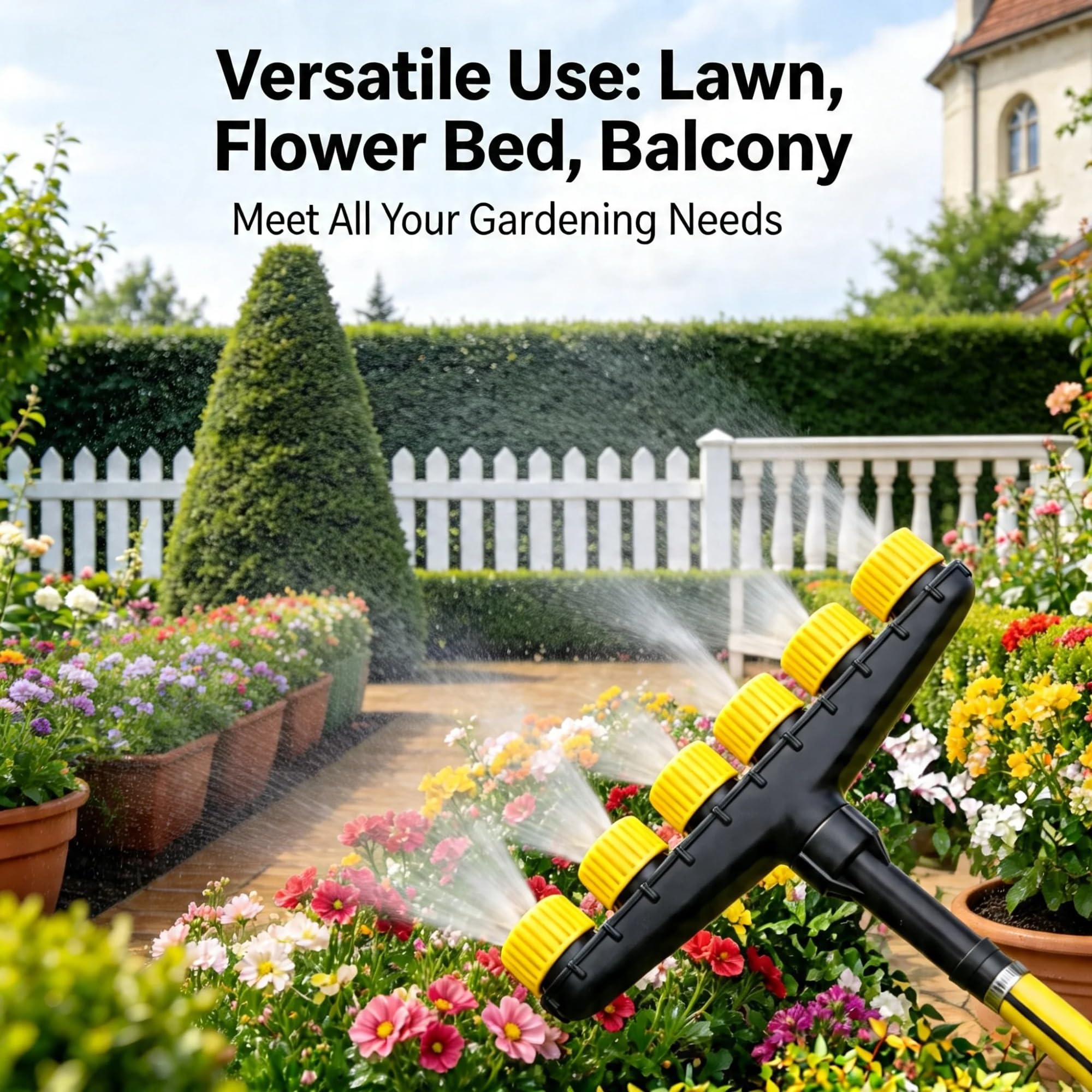 Landwirtschaft Sprühschlauch Set mit 6 Düsen - Garten Rasensprinkler für Bewässerung (30m)