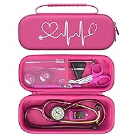 Vista 21 de BOVKE - Bolsa para estetoscopio 3M Littmann Classic III, Lightweight II S.E, Cardiology IV, MDF Acoustica Lightweight - Bolsillo extra para Blanco